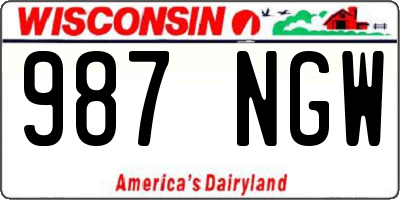 WI license plate 987NGW