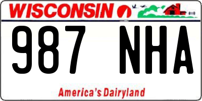 WI license plate 987NHA