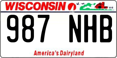 WI license plate 987NHB