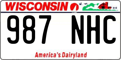 WI license plate 987NHC