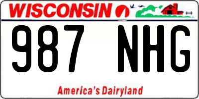 WI license plate 987NHG