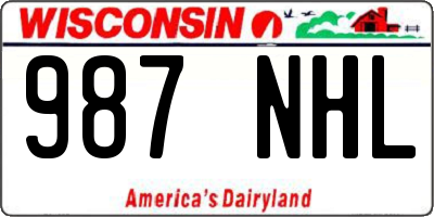 WI license plate 987NHL