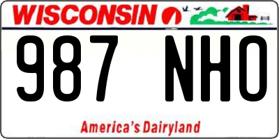 WI license plate 987NHO