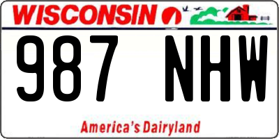 WI license plate 987NHW