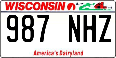 WI license plate 987NHZ