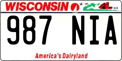 WI license plate 987NIA