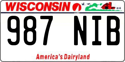 WI license plate 987NIB