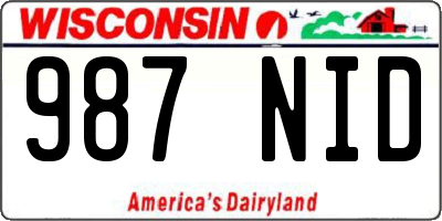 WI license plate 987NID