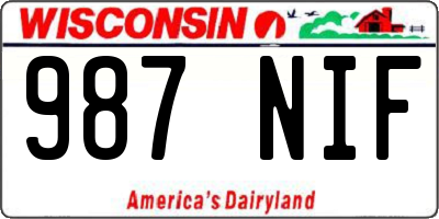 WI license plate 987NIF
