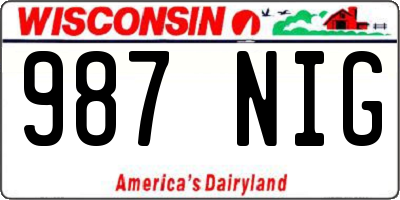 WI license plate 987NIG