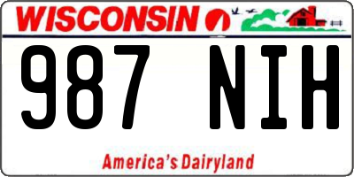 WI license plate 987NIH