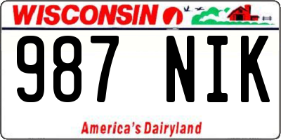 WI license plate 987NIK