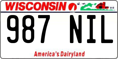 WI license plate 987NIL