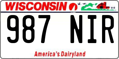 WI license plate 987NIR