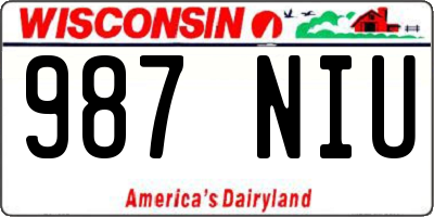 WI license plate 987NIU