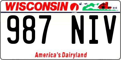 WI license plate 987NIV