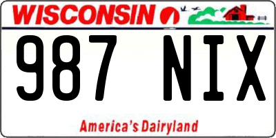 WI license plate 987NIX