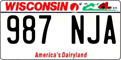 WI license plate 987NJA