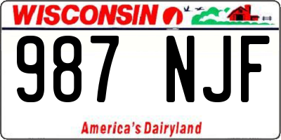 WI license plate 987NJF
