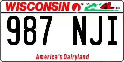 WI license plate 987NJI
