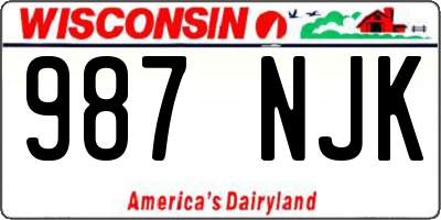 WI license plate 987NJK