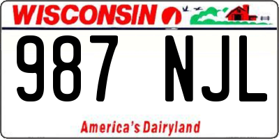 WI license plate 987NJL