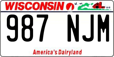 WI license plate 987NJM