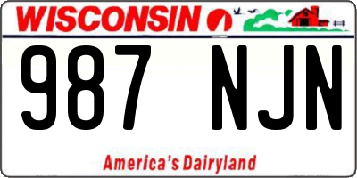 WI license plate 987NJN