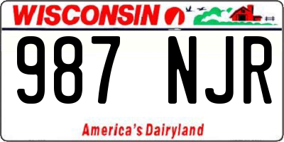 WI license plate 987NJR