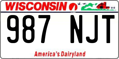 WI license plate 987NJT