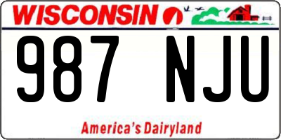 WI license plate 987NJU