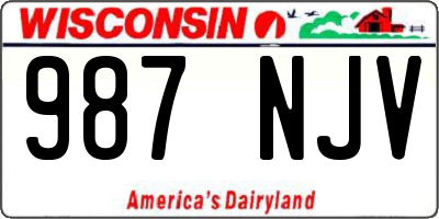 WI license plate 987NJV