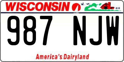 WI license plate 987NJW