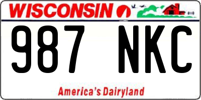 WI license plate 987NKC