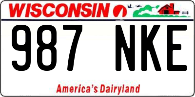 WI license plate 987NKE