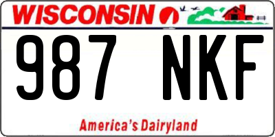 WI license plate 987NKF
