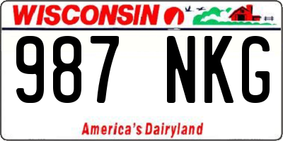 WI license plate 987NKG