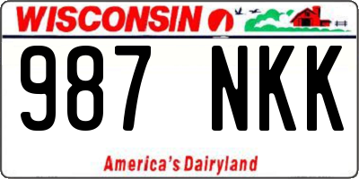 WI license plate 987NKK
