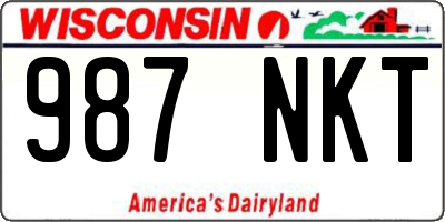 WI license plate 987NKT