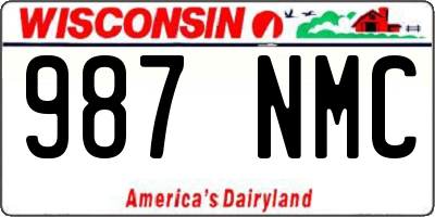 WI license plate 987NMC