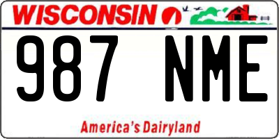 WI license plate 987NME