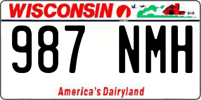 WI license plate 987NMH