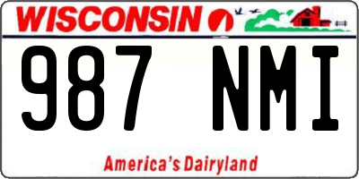 WI license plate 987NMI