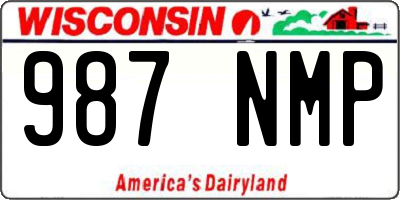 WI license plate 987NMP