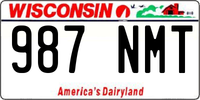 WI license plate 987NMT