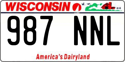 WI license plate 987NNL