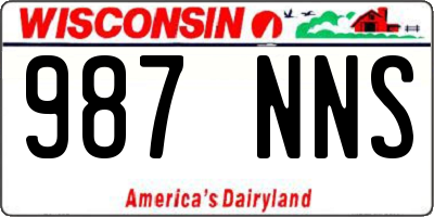 WI license plate 987NNS