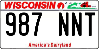 WI license plate 987NNT