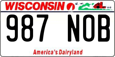 WI license plate 987NOB