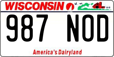 WI license plate 987NOD